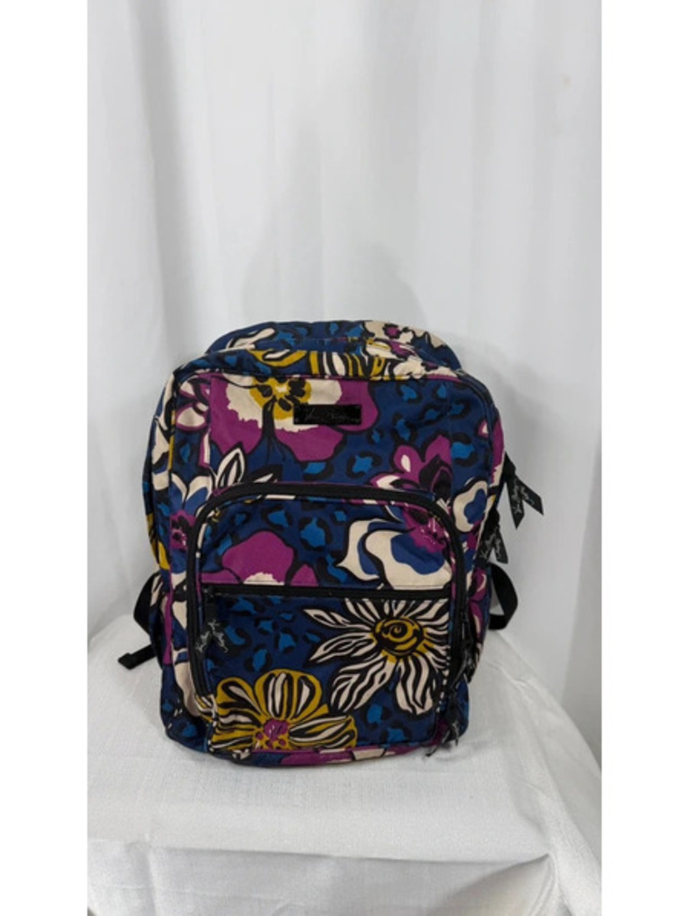 Vera Bradley Large Backpack Floral Leopard Print School Laptop Bag